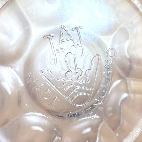 Jaj Pyrex, Small Jelly Mold, Clear Glass, 5 Inch Diameter, Stands On Three Feet - Picture 4 of 4